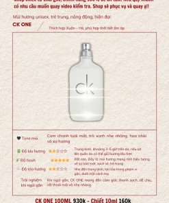 Nước hoa Unisex Calvin Klein CK One EDT 100ml