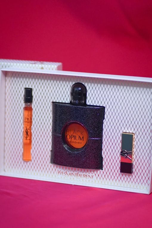Gift Set Nước Hoa Nữ Yves Saint Laurent YSL Black Opium EDP Set 3 Món (90ml + Mini 10ml + Son 308 Màu Đỏ Đậm)
