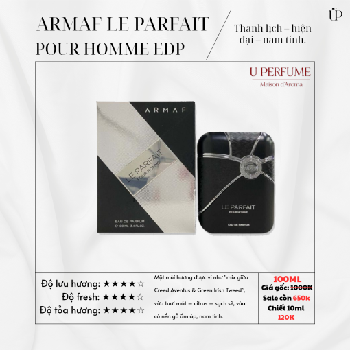 Nước Hoa Nam Armaf Le Parfait Pour Homme EDP