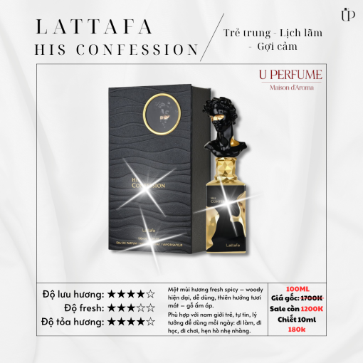 Nước Hoa Nam Lattafa His Confession EDP