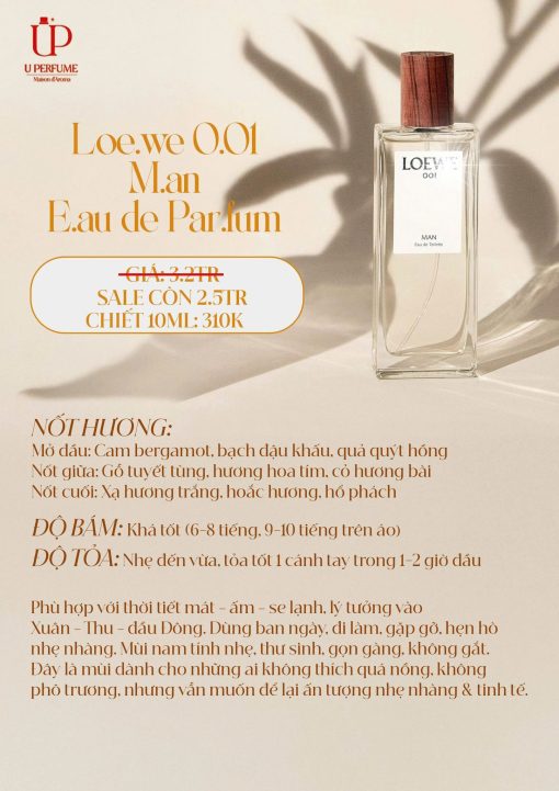 Nước Hoa Nam Loewe 001 Man EDP
