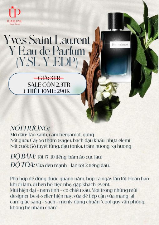 Nước Hoa Nam Yves Saint Laurent YSL Y EDP 100ml