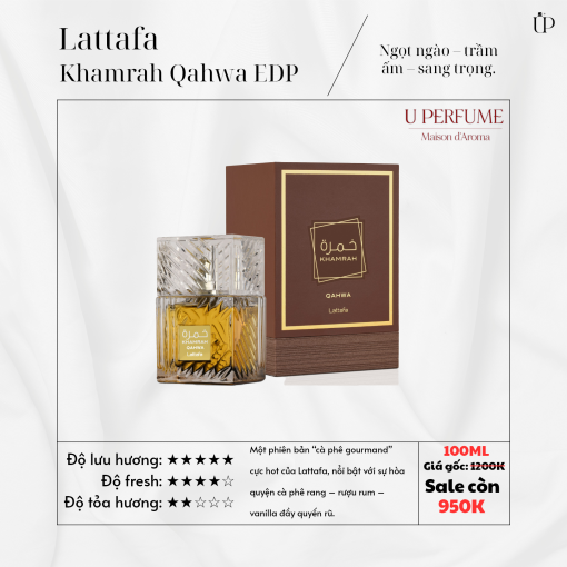 Nước Hoa Unisex Lattafa Khamrah Qahwa EDP