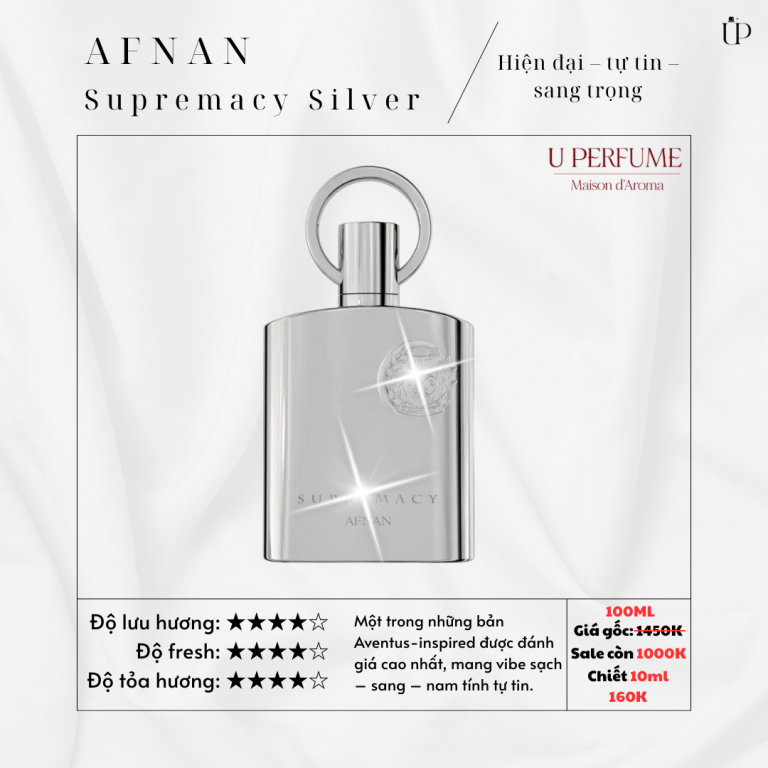 Nước Hoa Nam Afnan Supremacy Silver