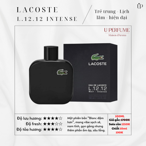Nước Hoa Nam Lacoste Eau de Lacoste L.12.12 Noir Intense