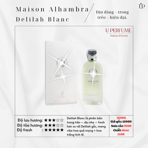 Nước Hoa Nữ Maison Alhambra Delilah Blanc EDP