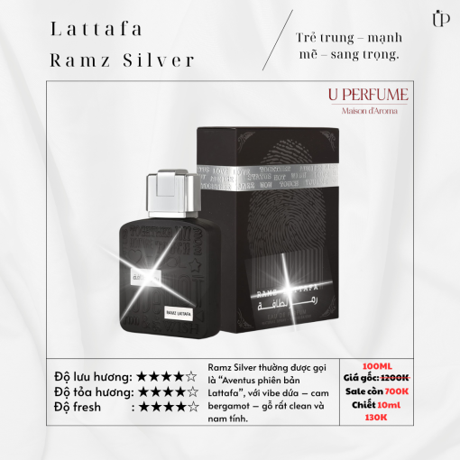 Nước Hoa Unisex Lattafa Ramz Silver EDP