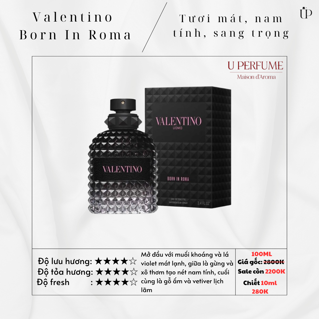 Nước Hoa Nam Valentino Uomo Born In Roma Intense EDP