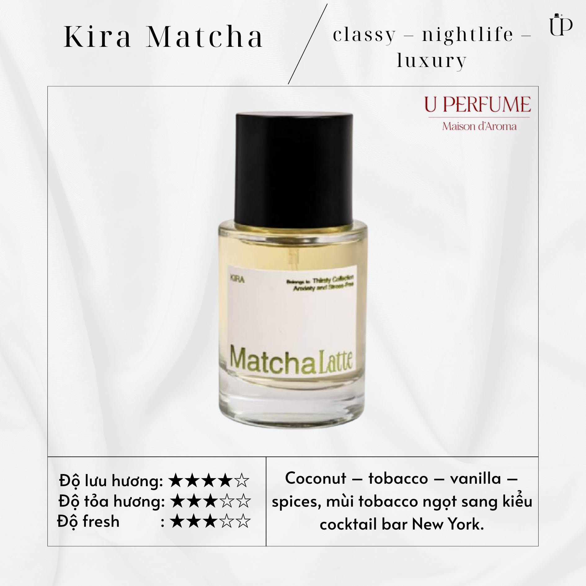 Nước Hoa Unisex Kira Parfum Matcha Latte